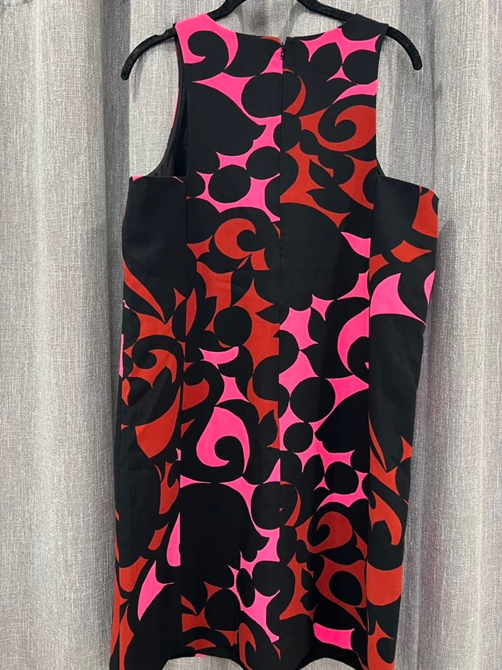 Ann Taylor Black Dress with Hot Pink Abstract Pattern